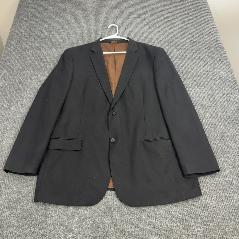Caravelli Italy Suit Jacket Mens 46L Black Polyester Viscose 2 Button Blazer